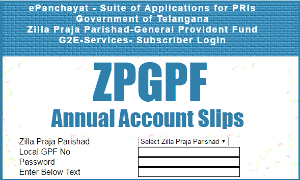 ZPGPF Account slips Dashboard
