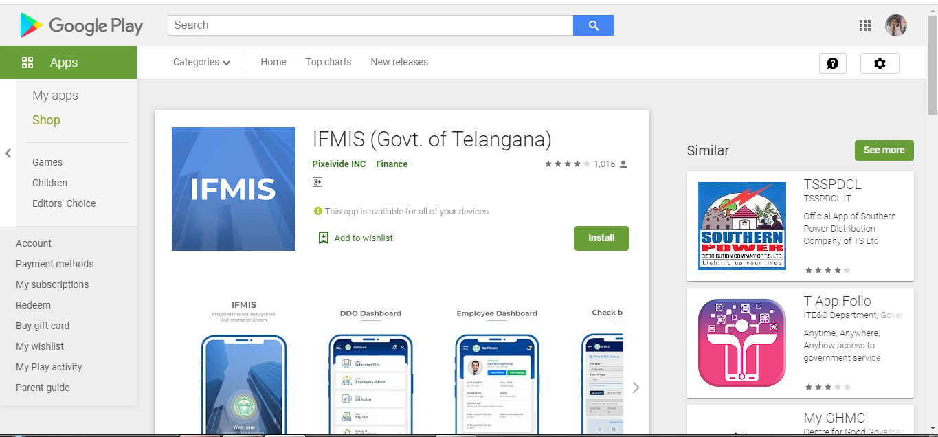 IFMIS Telangana Login App