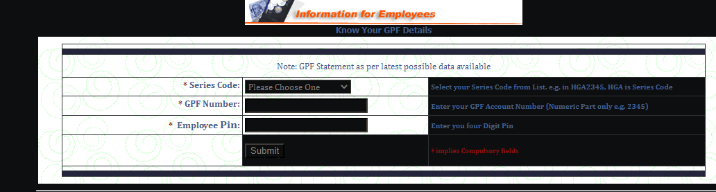 HP IFMS Portal - GPF Statement